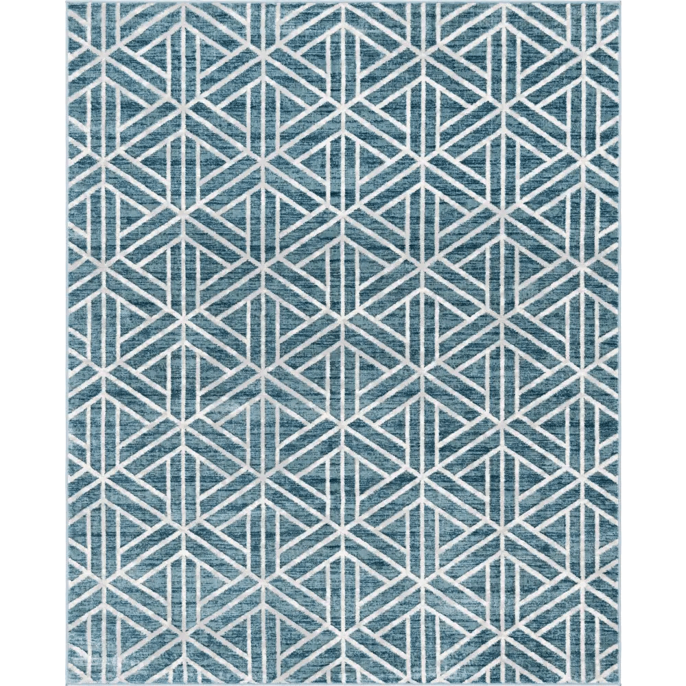 Geometric matrix trellis motif rug