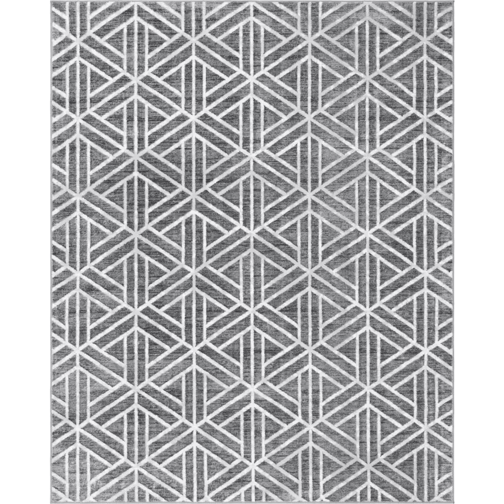 Geometric matrix trellis motif rug