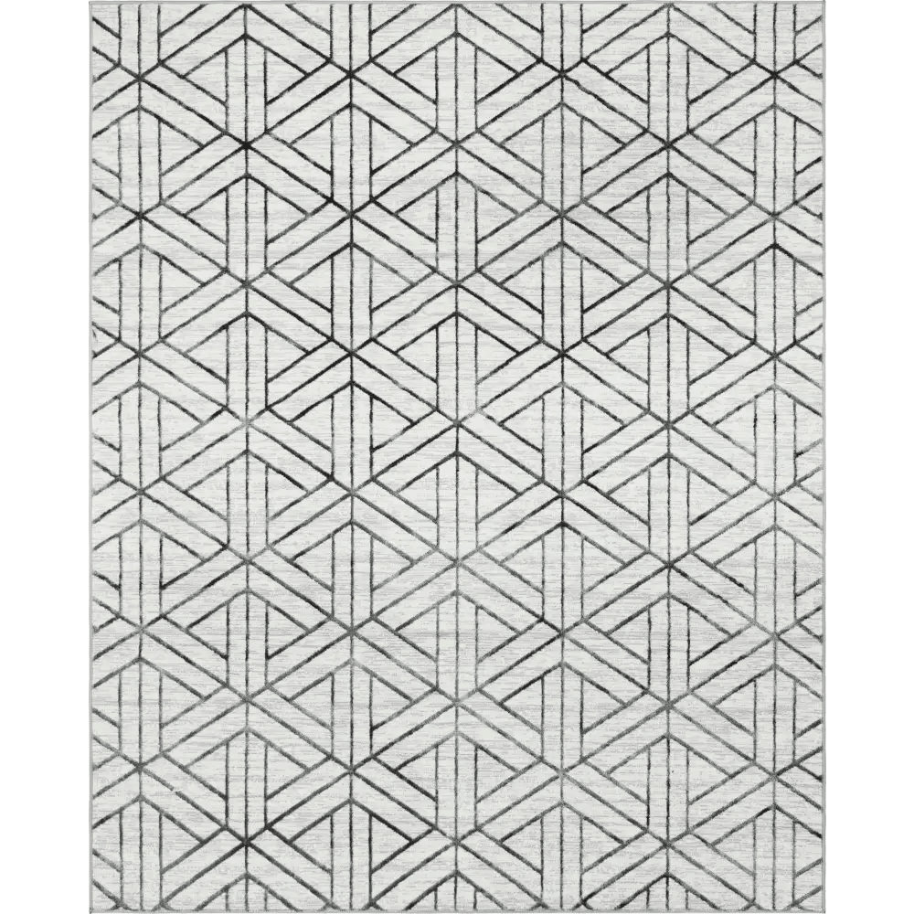 Geometric matrix trellis motif rug