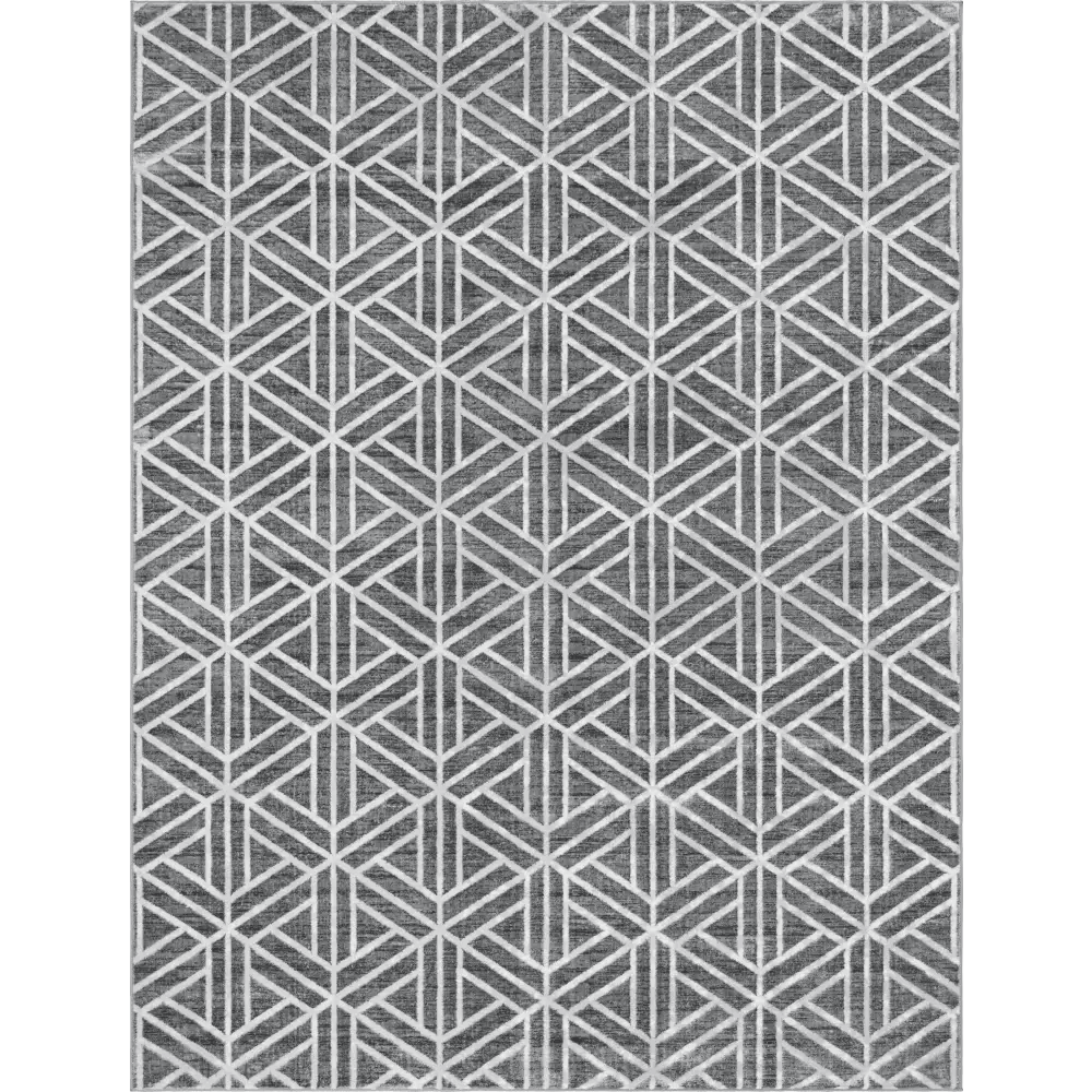 Geometric matrix trellis motif rug