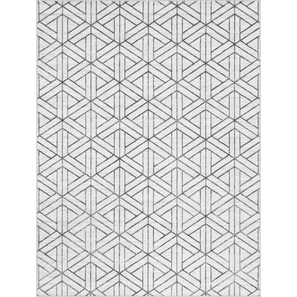 Geometric matrix trellis motif rug