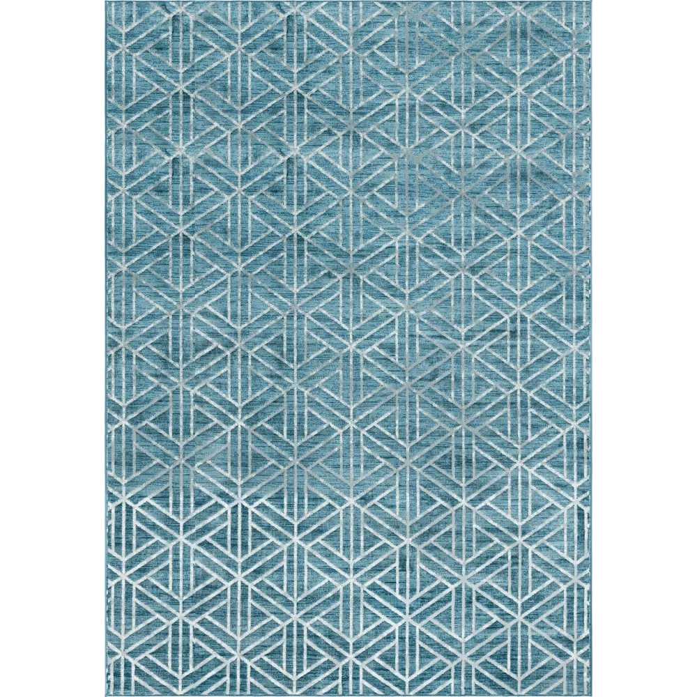 Geometric matrix trellis motif rug