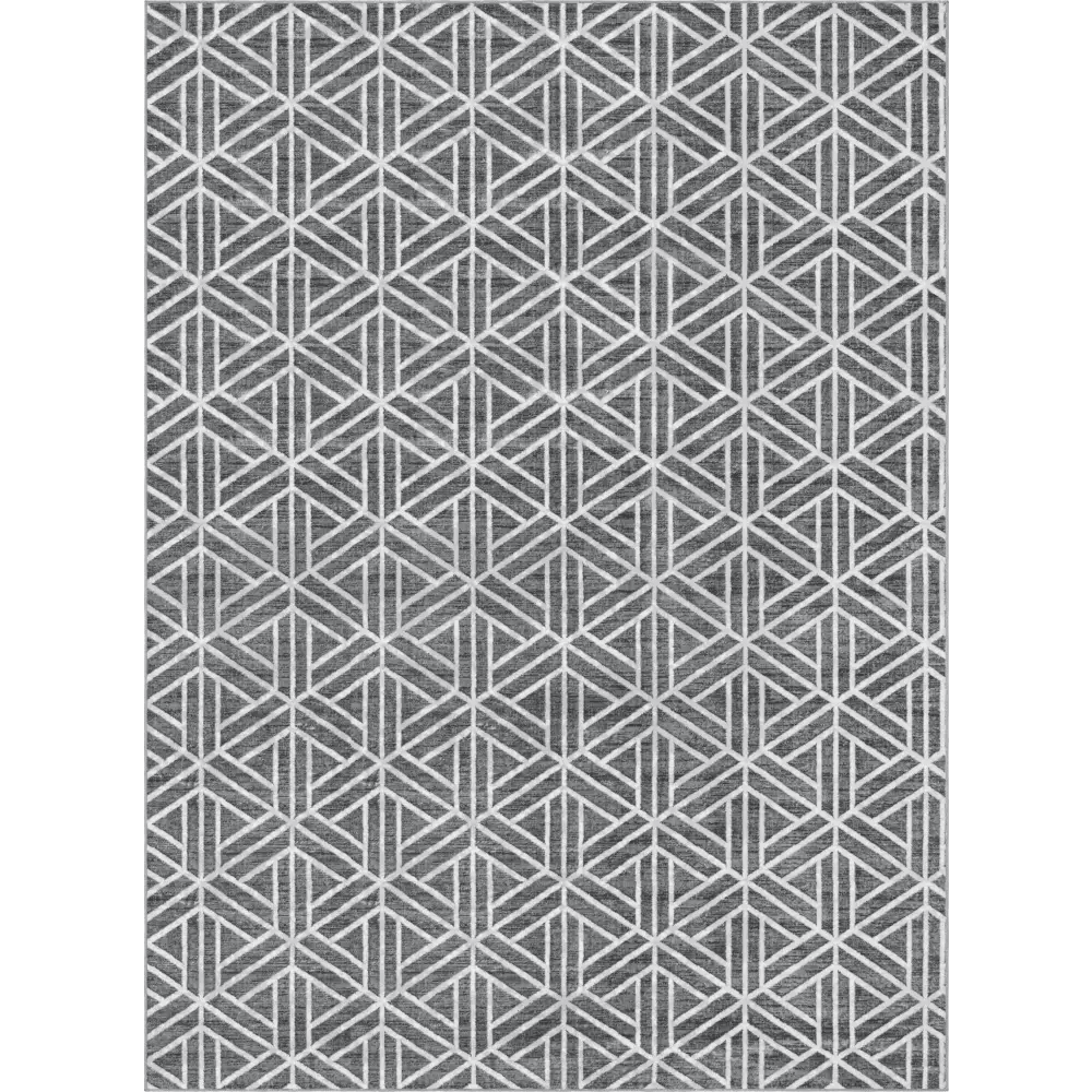 Geometric matrix trellis motif rug