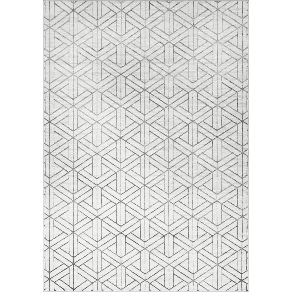 Geometric matrix trellis motif rug