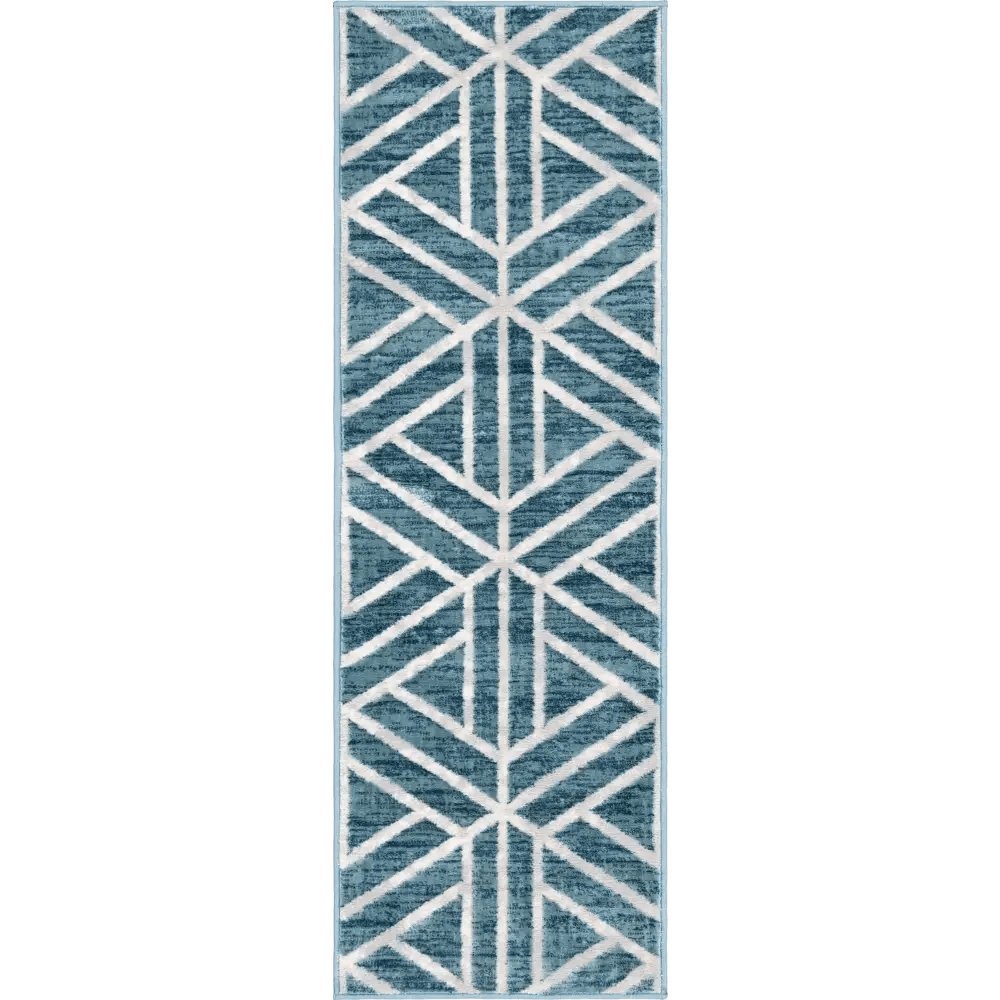 Geometric matrix trellis motif rug