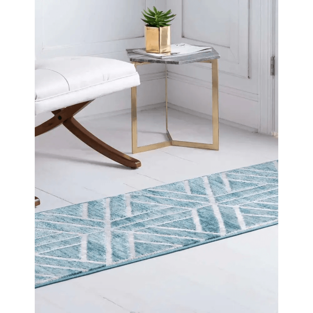 Geometric matrix trellis motif rug