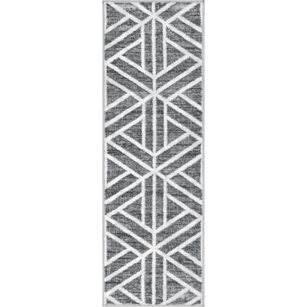 Geometric matrix trellis motif rug