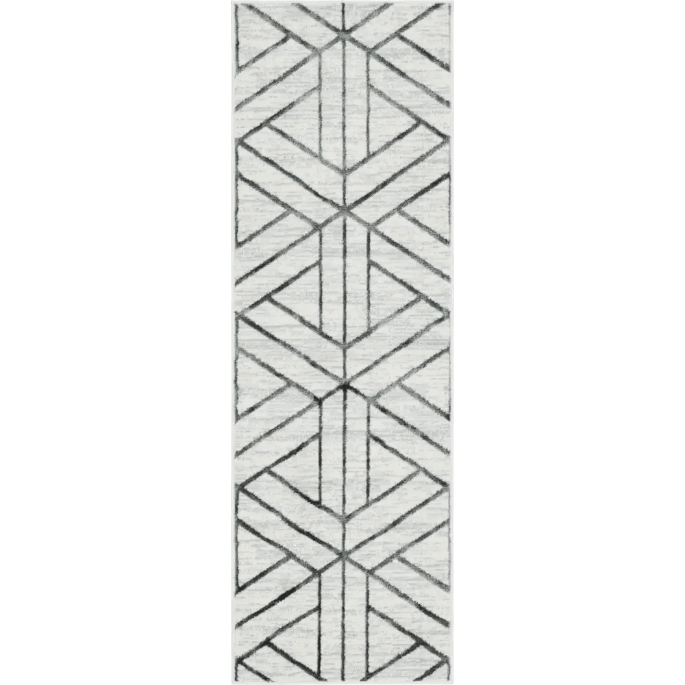 Geometric matrix trellis motif rug