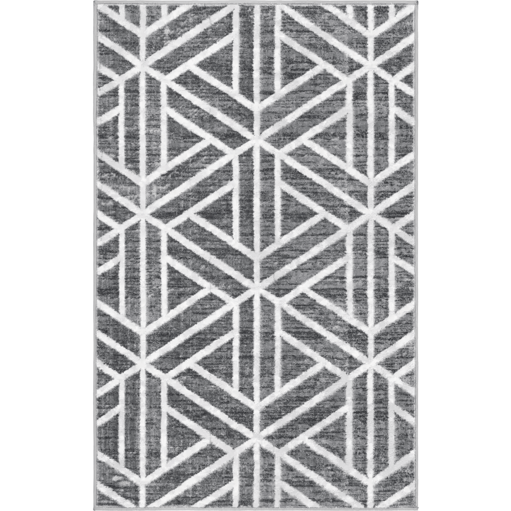 Geometric matrix trellis motif rug