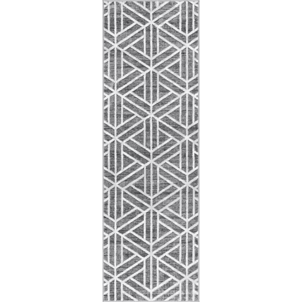 Geometric matrix trellis motif rug