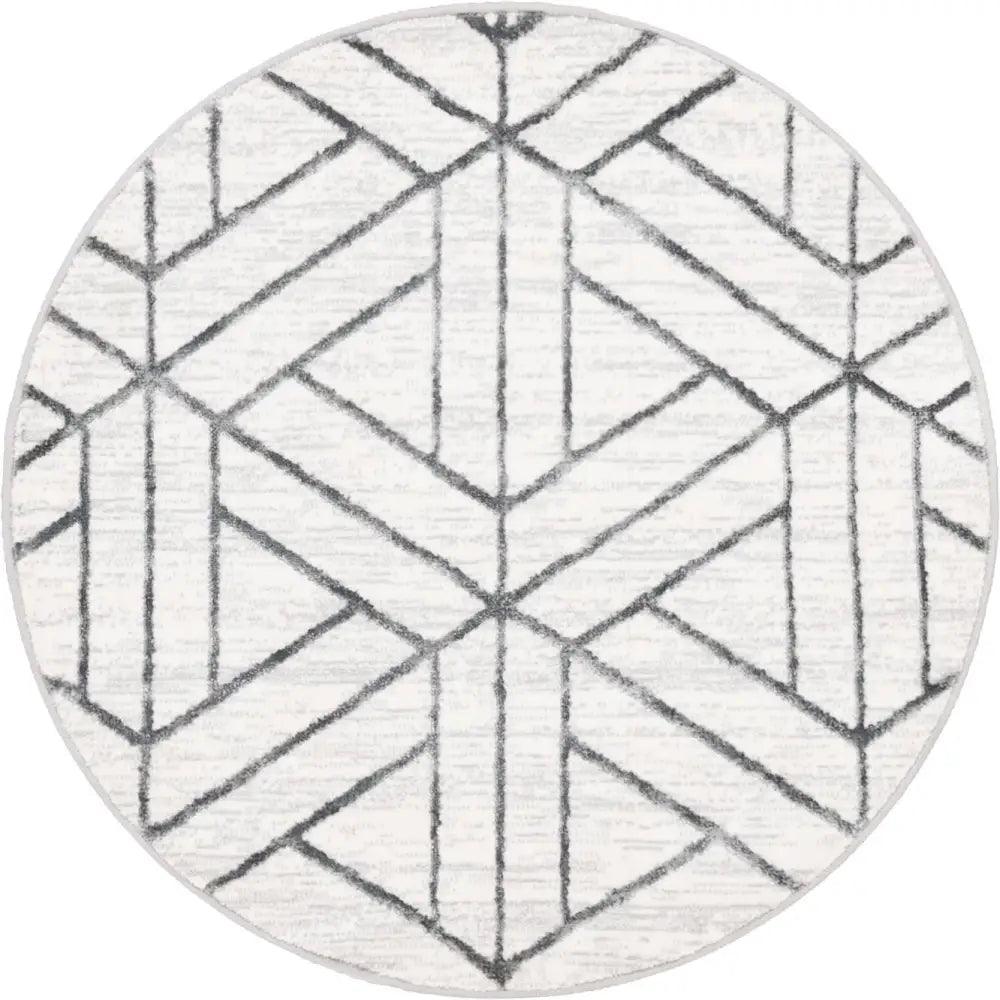 Geometric matrix trellis motif rug