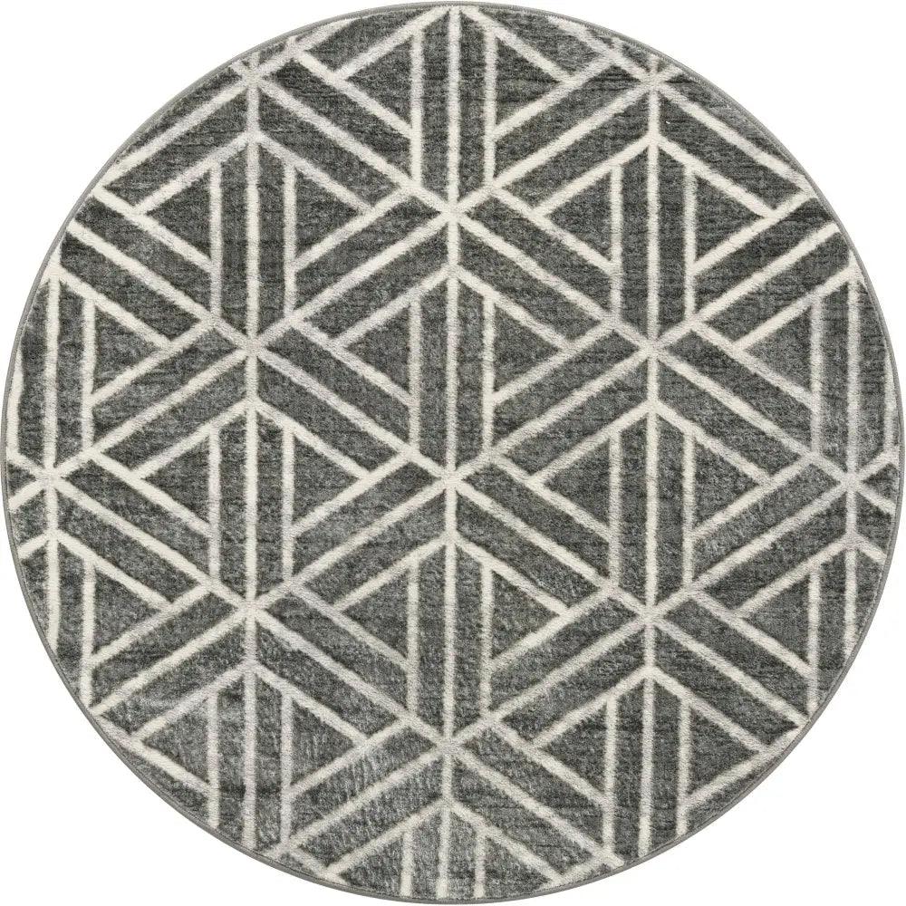 Geometric matrix trellis motif rug