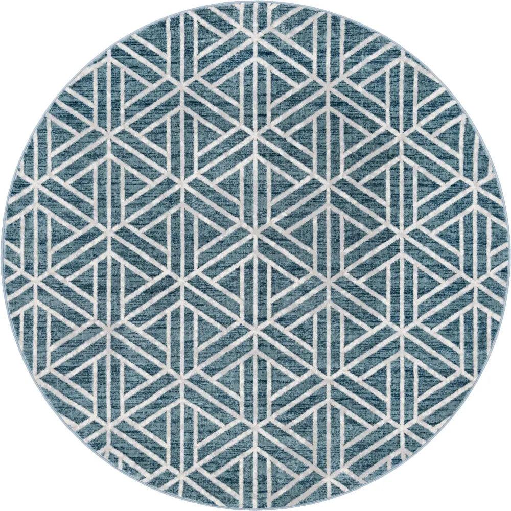 Geometric matrix trellis motif rug