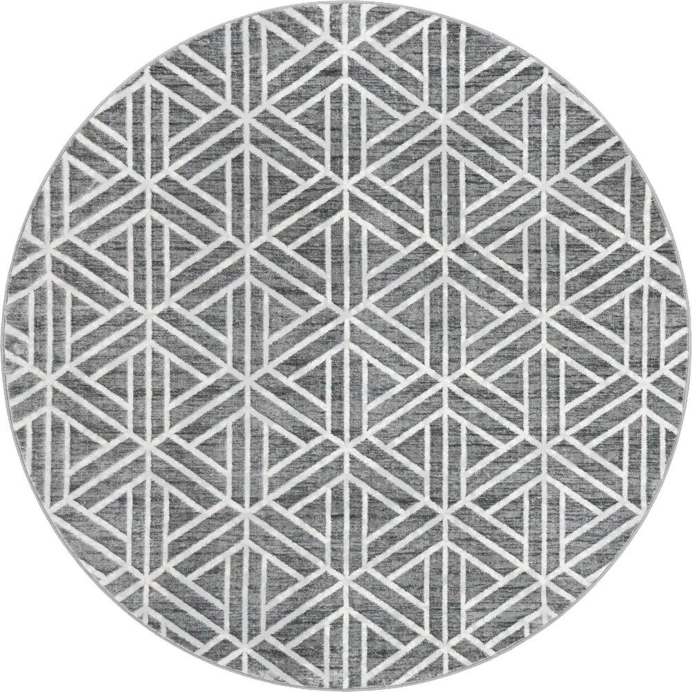 Geometric matrix trellis motif rug