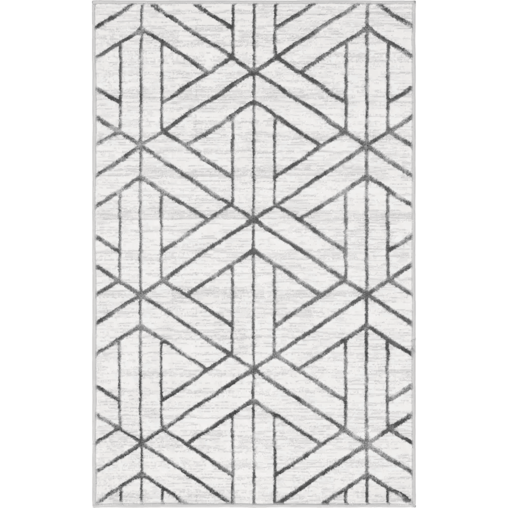 Geometric matrix trellis motif rug