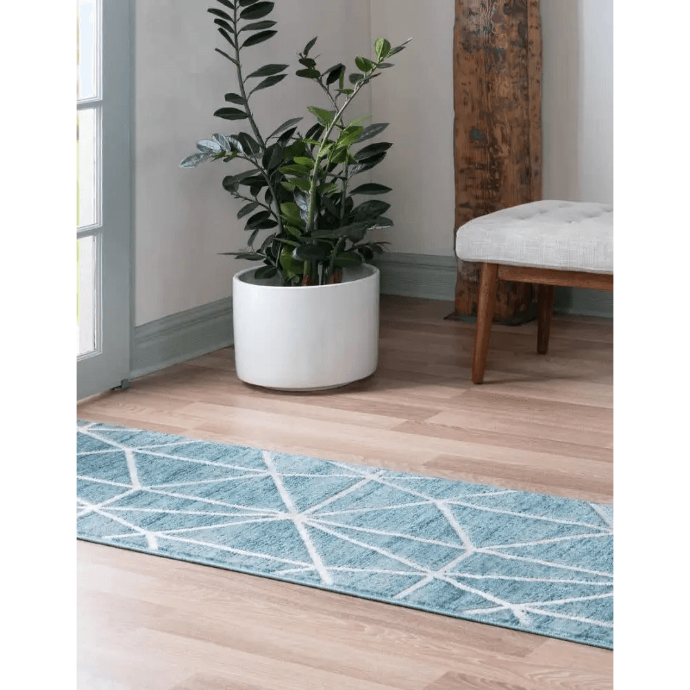 Geometric matrix trellis rug