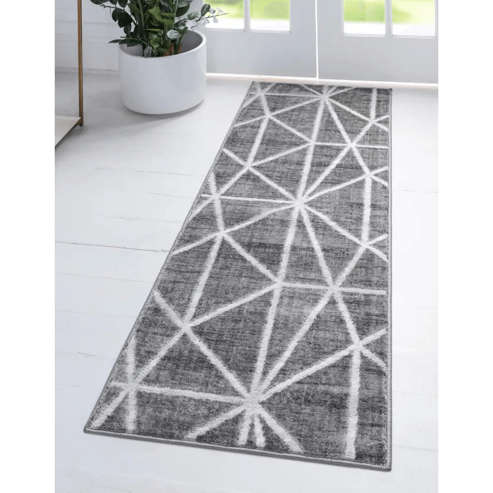 Geometric matrix trellis rug