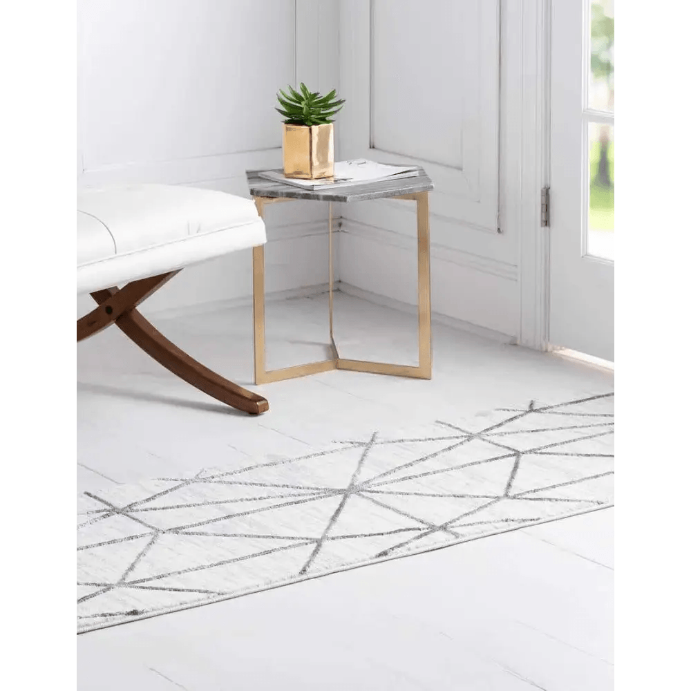 Geometric matrix trellis rug