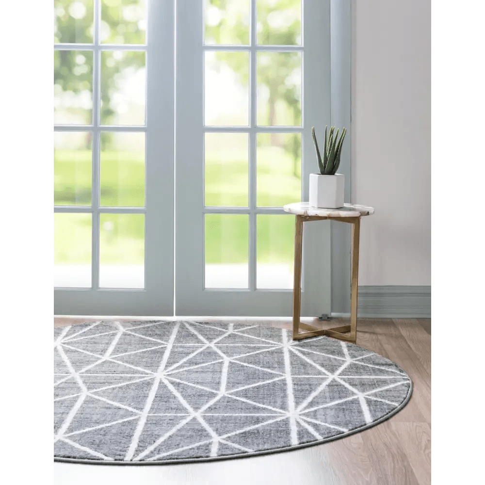 Geometric matrix trellis rug