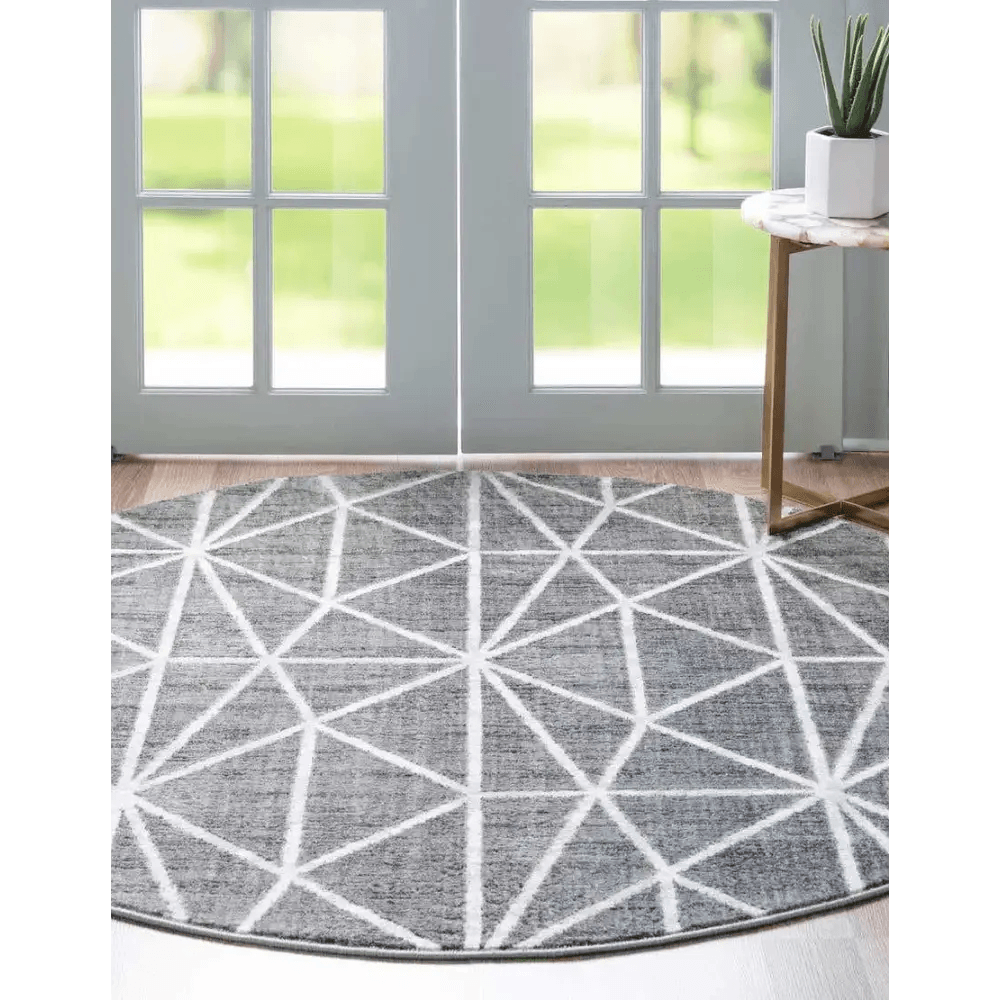 Geometric matrix trellis rug