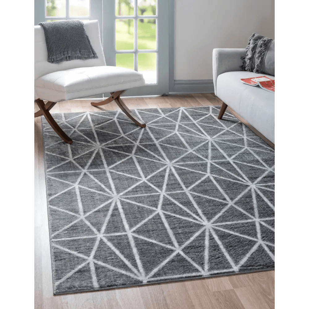 Geometric matrix trellis rug