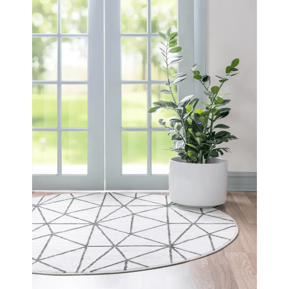 Geometric matrix trellis rug