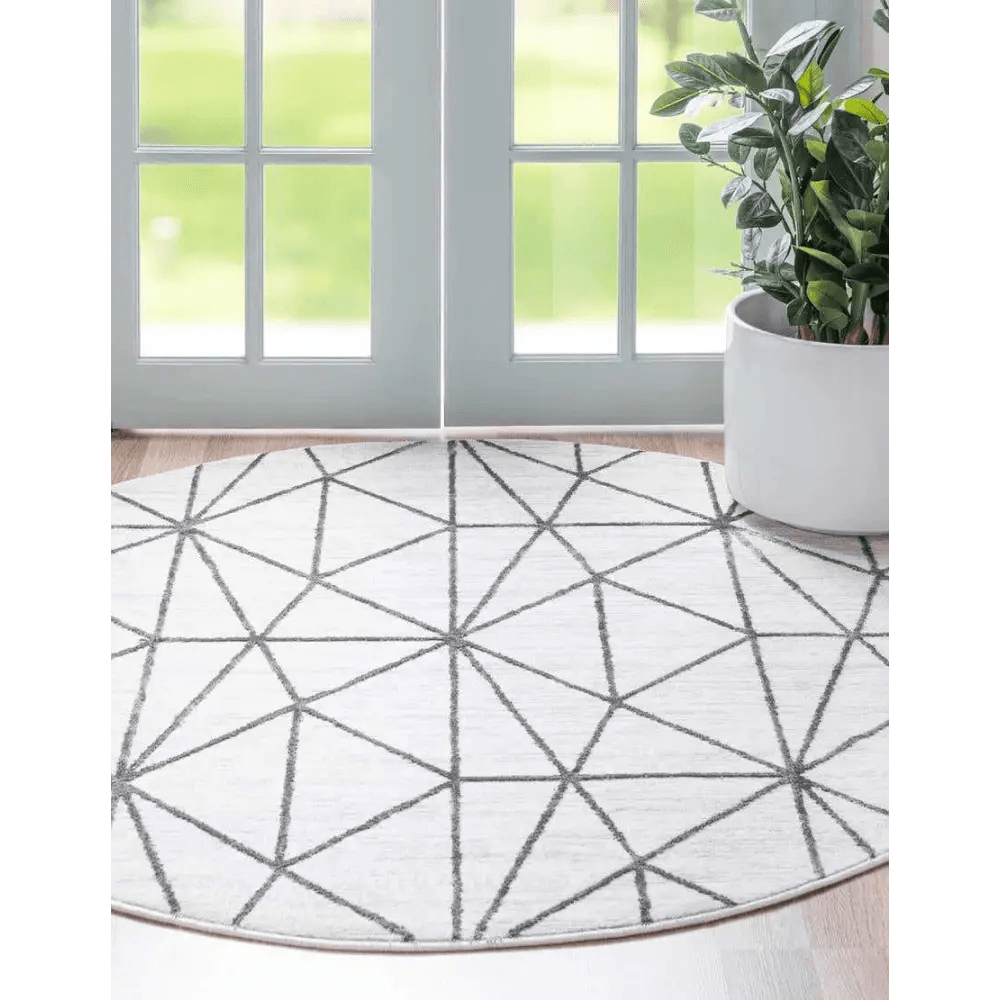 Geometric matrix trellis rug