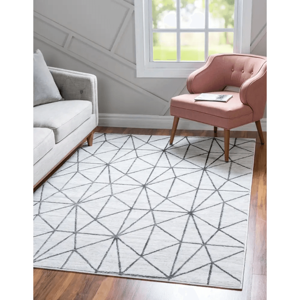 Geometric matrix trellis rug