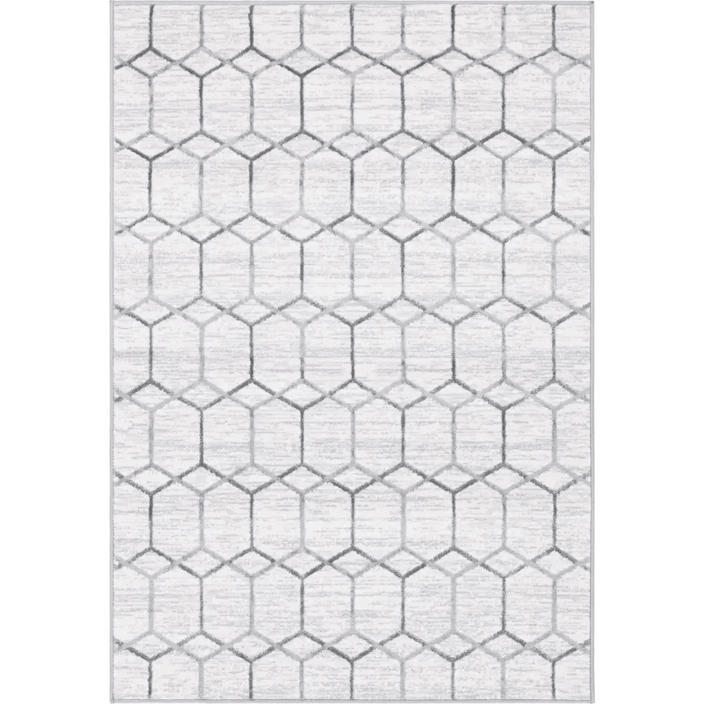 Geometric matrix trellis tile rug