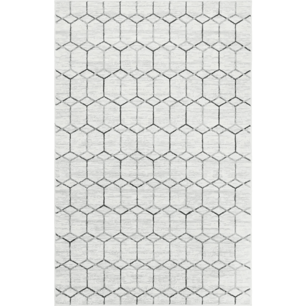 Geometric matrix trellis tile rug