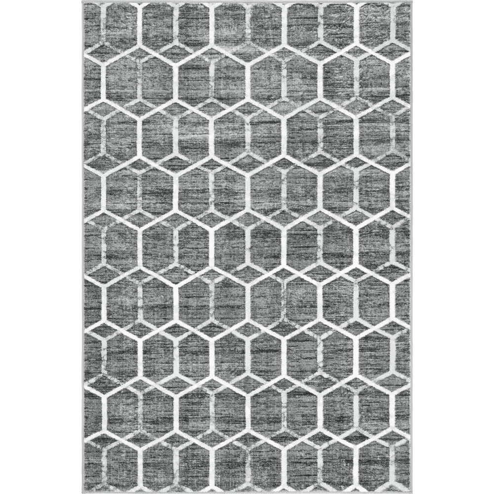 Geometric matrix trellis tile rug