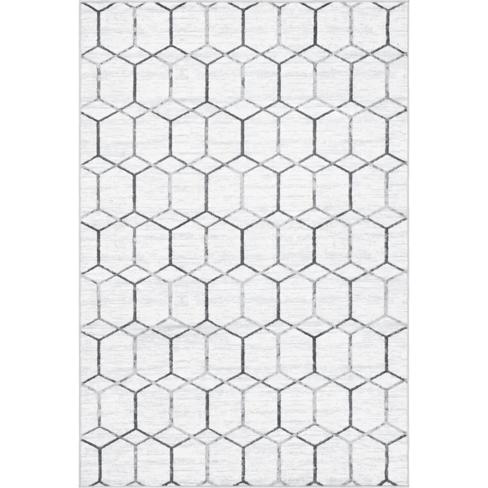 Geometric matrix trellis tile rug