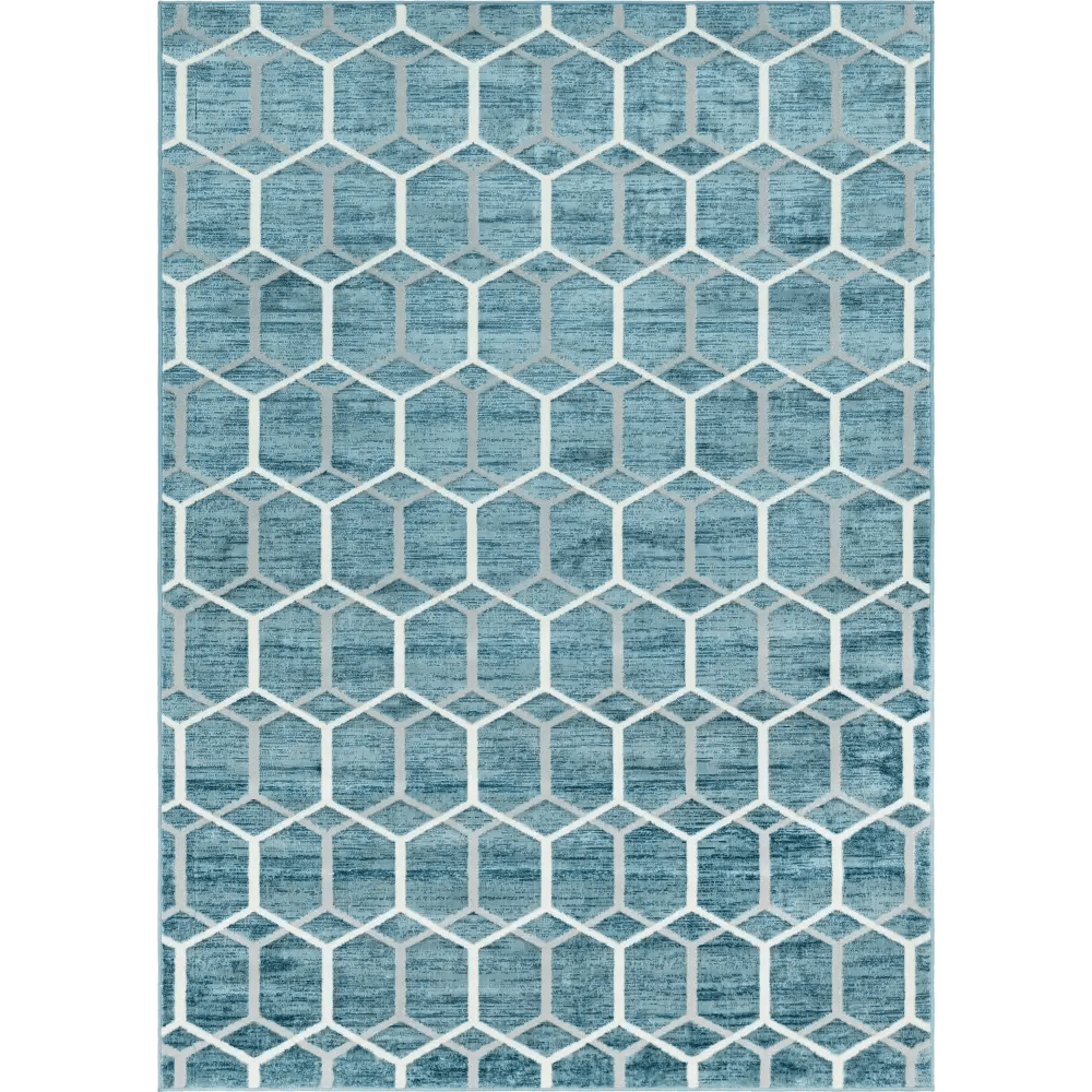 Geometric matrix trellis tile rug