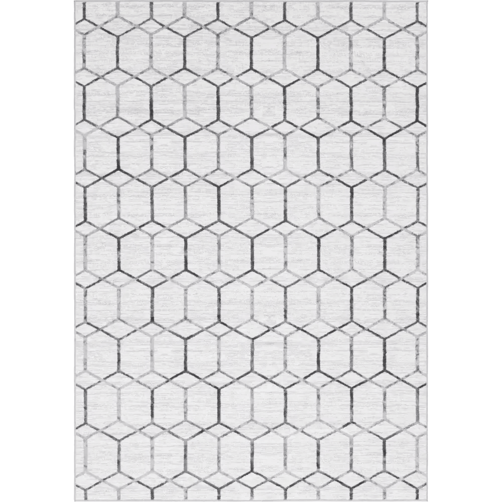 Geometric matrix trellis tile rug