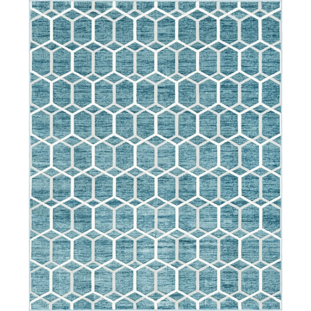 Geometric matrix trellis tile rug