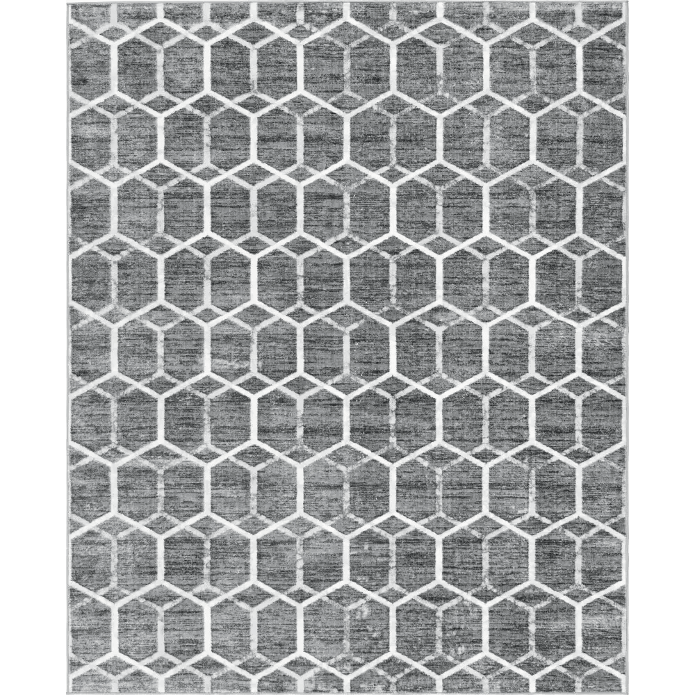 Geometric matrix trellis tile rug