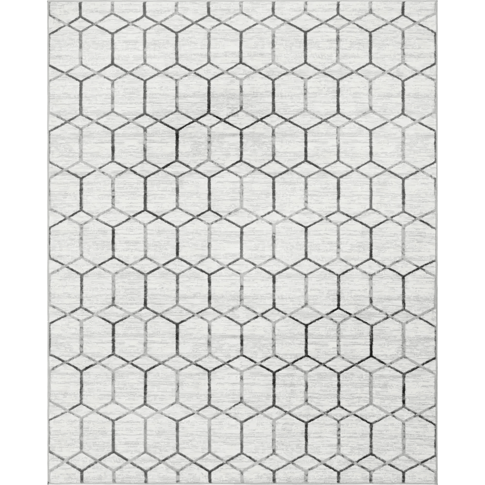 Geometric matrix trellis tile rug