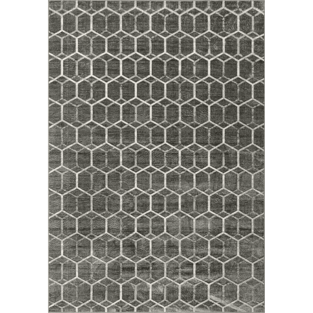 Geometric matrix trellis tile rug