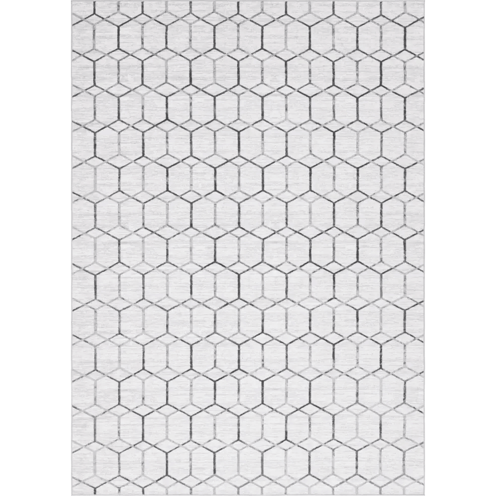 Geometric matrix trellis tile rug