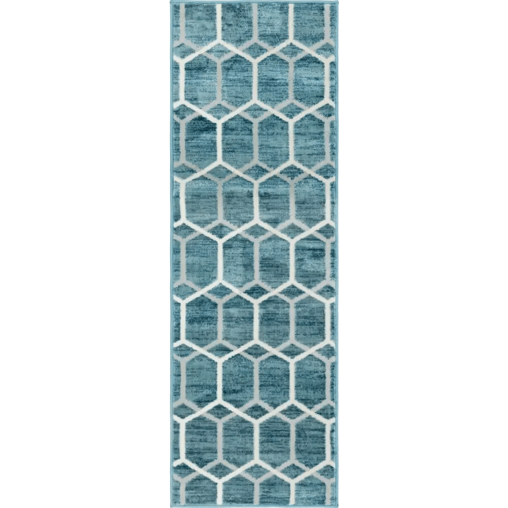 Geometric matrix trellis tile rug