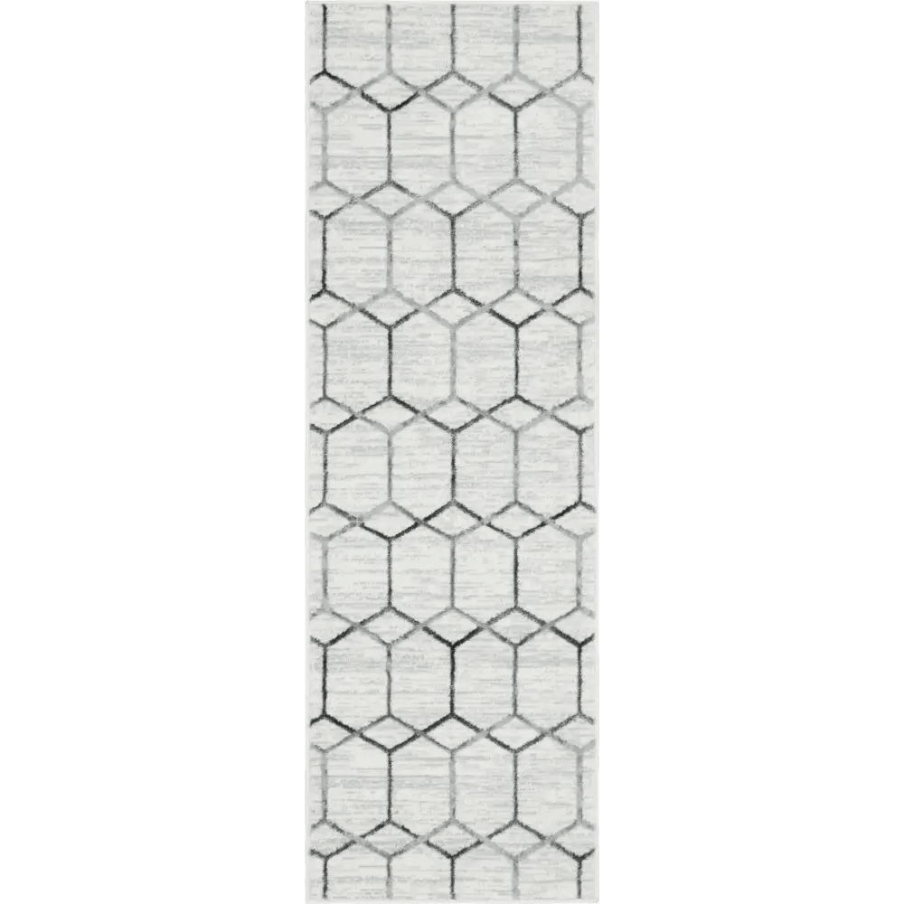 Geometric matrix trellis tile rug