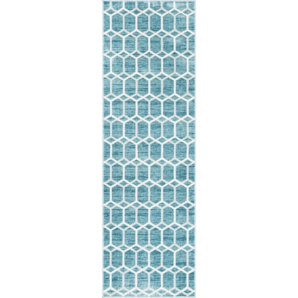 Geometric matrix trellis tile rug