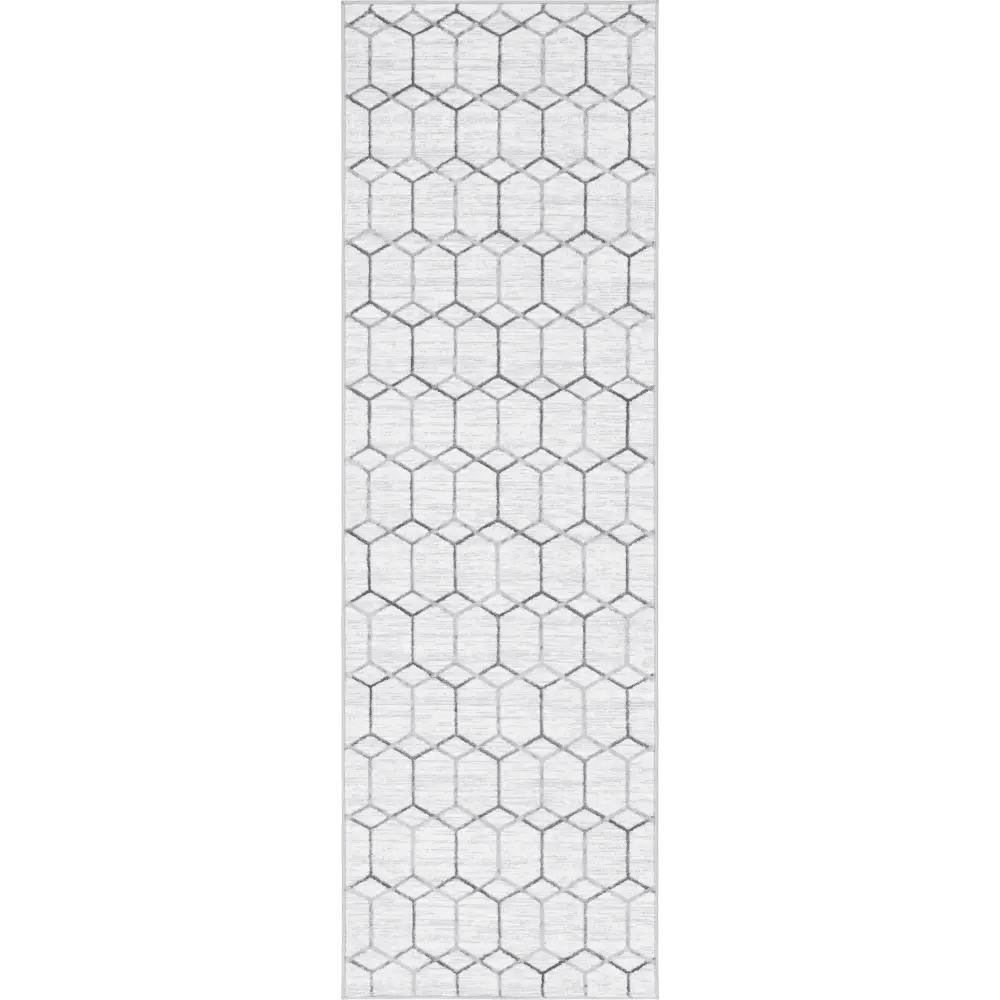 Geometric matrix trellis tile rug