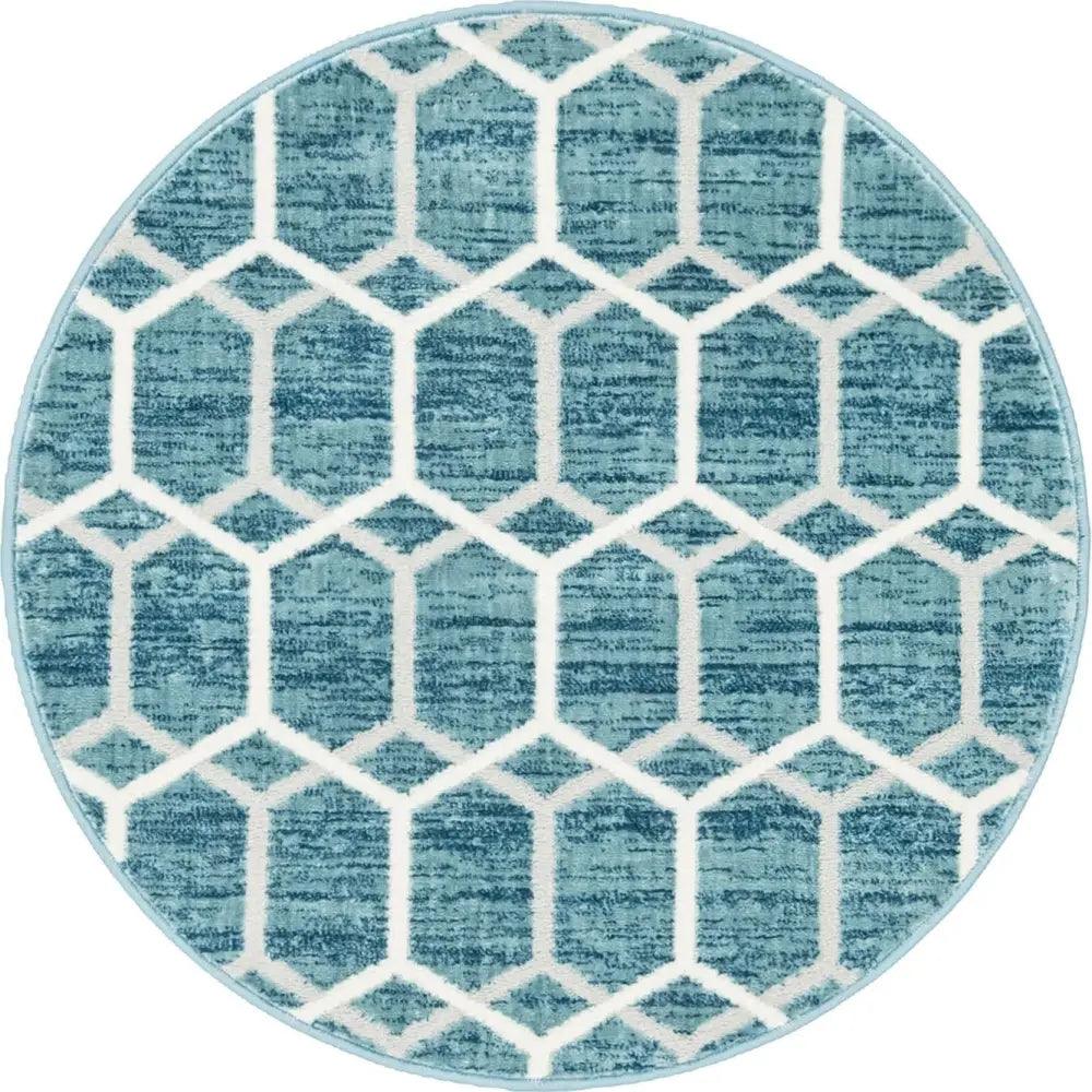 Geometric matrix trellis tile rug