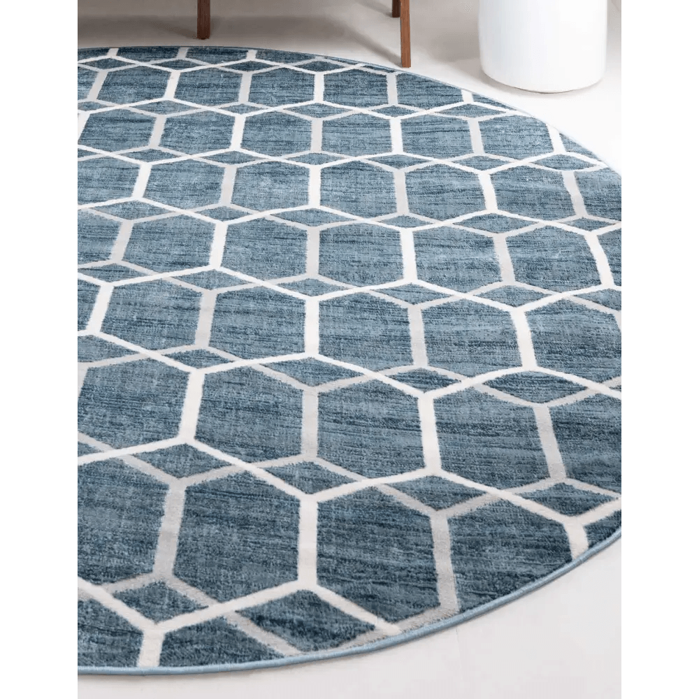 Geometric matrix trellis tile rug