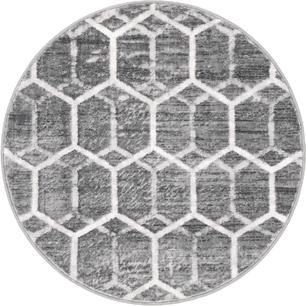 Geometric matrix trellis tile rug