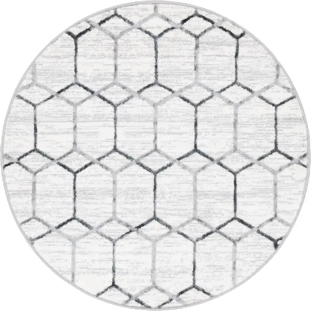 Geometric matrix trellis tile rug