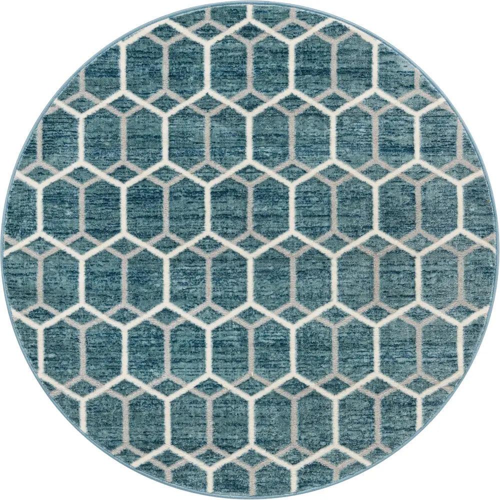 Geometric matrix trellis tile rug