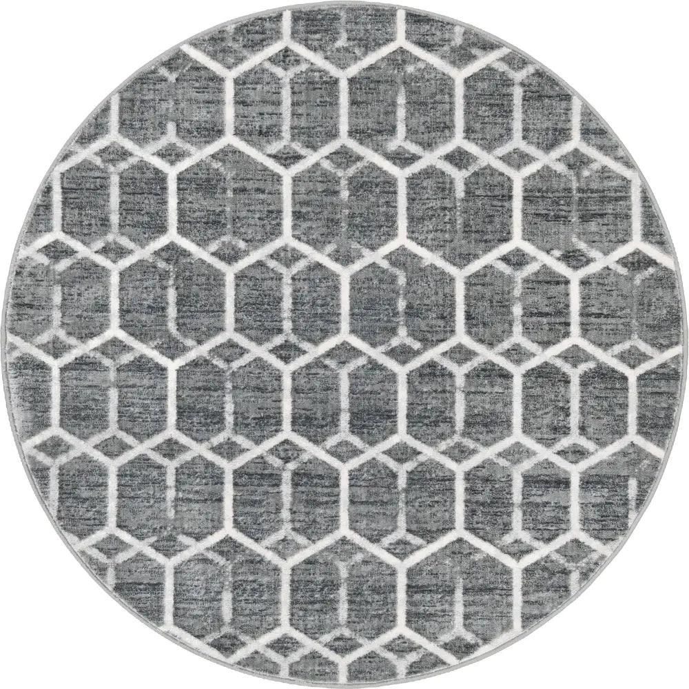 Geometric matrix trellis tile rug