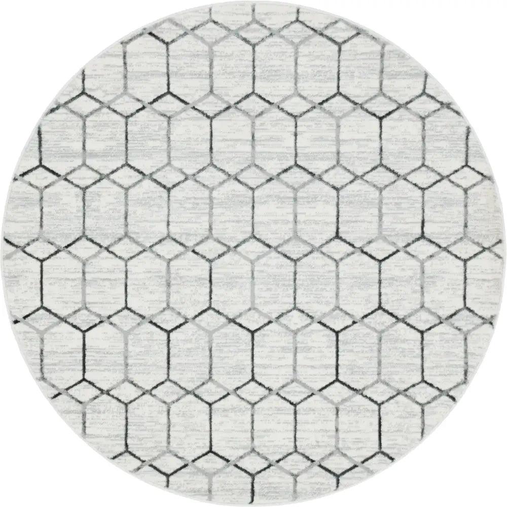 Geometric matrix trellis tile rug